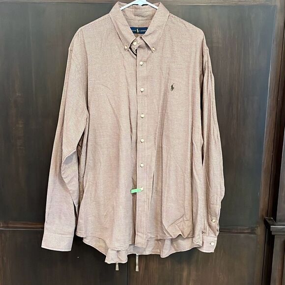 Ralph Lauren Brown Long Sleeve Button Down XXL - Picture 1 of 5